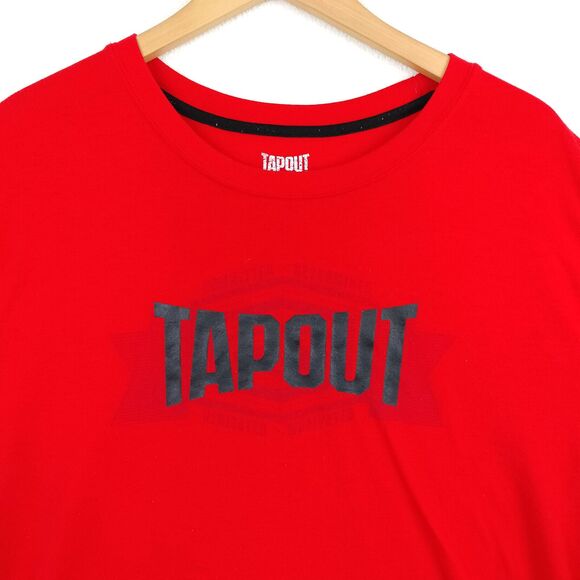 Tapout MMA Shirt Mens Size XXL Red Black Spellout Graphic Y2K Gym 2XL Tee Fight - Picture 1 of 15